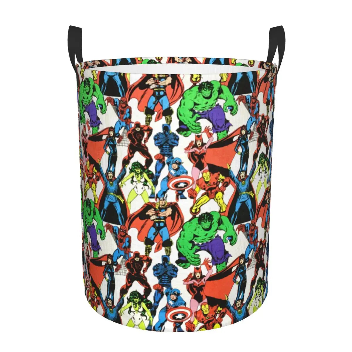 Custom Superheros Movie Collection Laundry Hamper Large Clothes Storage Basket Spider Man Comics Toys Bin Organizer for Nursery