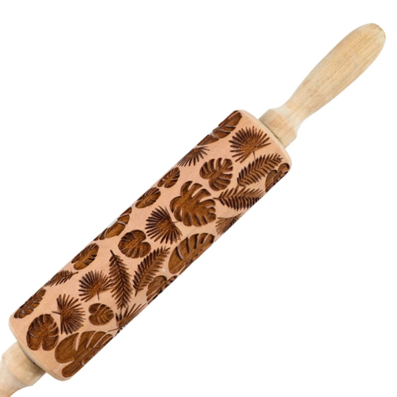 Pottery Art Wood Texture Roll Relief Tree Stone Flower Pattern Embossed Rod Mud Rolling Pin DIY Ceramic Pottery Tools Mud Roll
