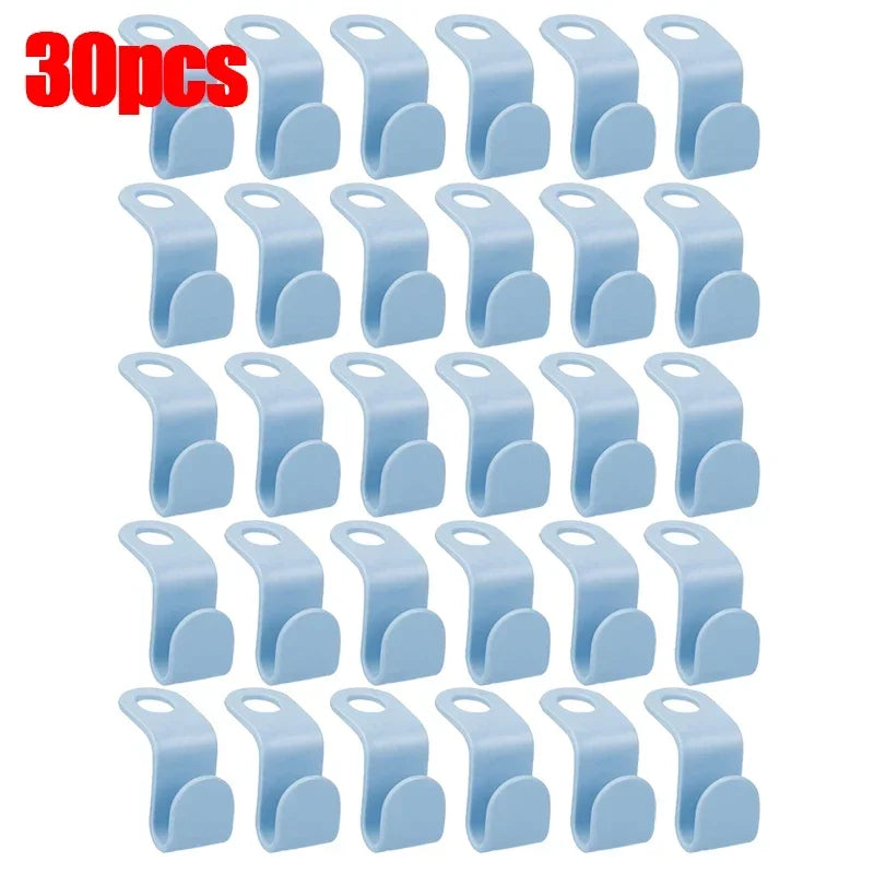 50/5Pcs Clothes Hanger Hooks Space Saving Closet Connector Hook Cascading Hanger Plastic Extender Clips Wardrobe Coat Organizer