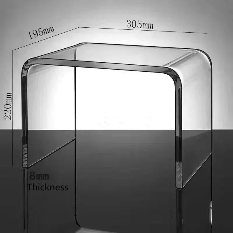 New Acrylic Glass Stool Change Shoes Footstool Family Sofa Stool Living Room Sofa Coffee Table Small Side Table Bench Table