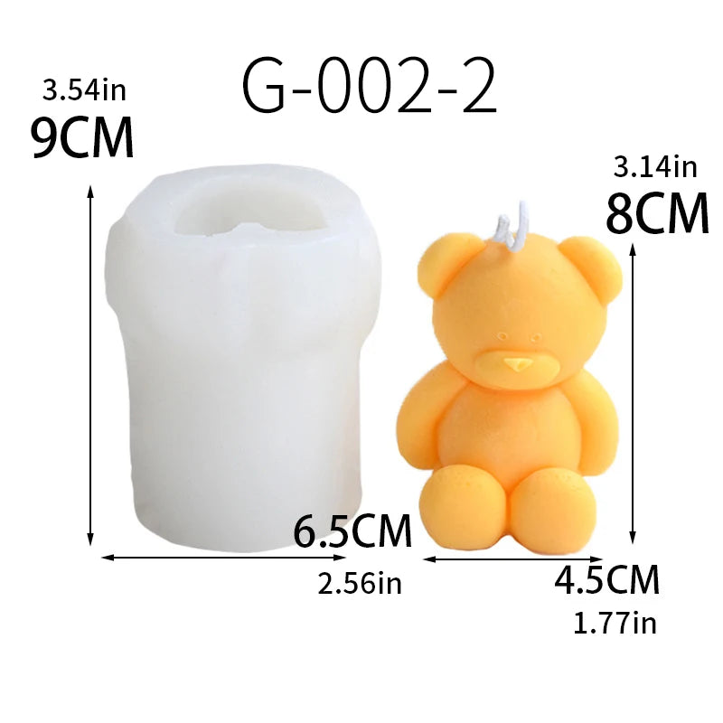 3D hanging bear mold baking cake DIY fragrance gypsum home decor scented candle silicone mold