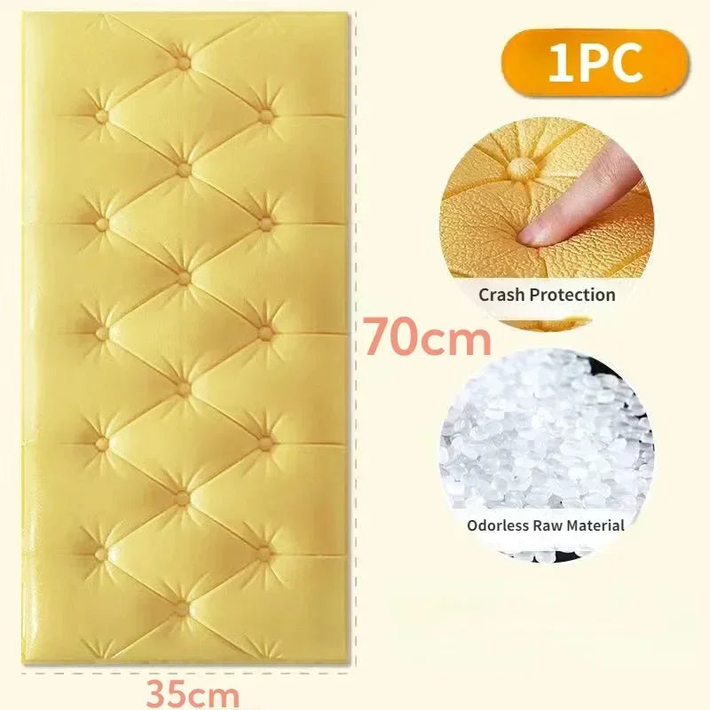 Bed Surrounding Soft Cover Headboard Anti-collision 3d Self-adhesive Wall Sticker Tatami Baby Backrest Bedroom Background