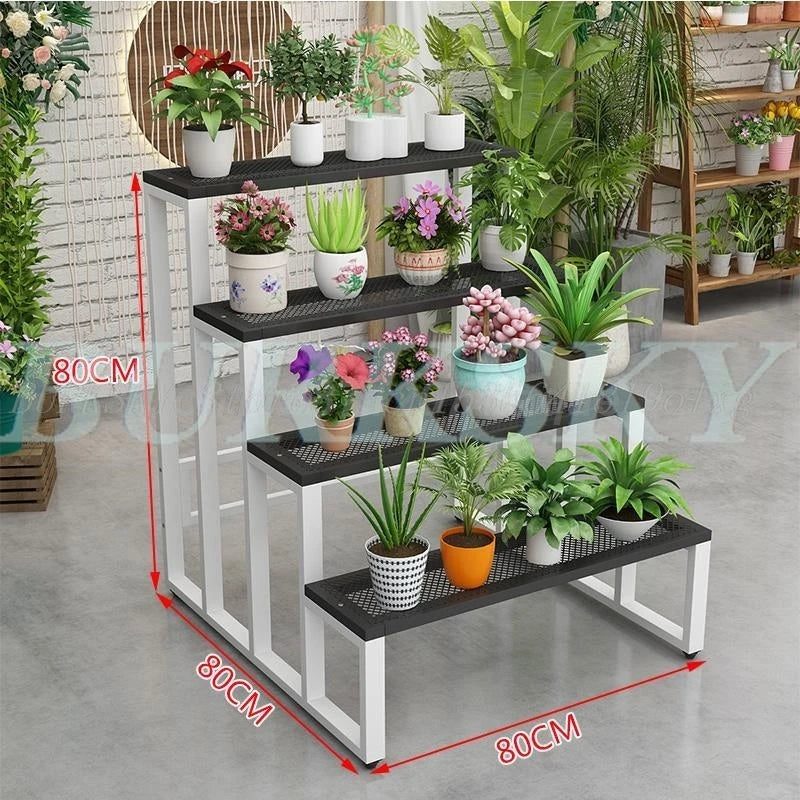 Flower Stand Plant Stand 2/3/4Tier Flower Shelf Planter Rack Storage Organizer Display Indoor Garden Balcony Floor-standing Rack