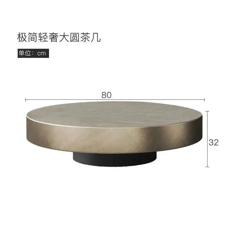 Designer Stainless Steel Coffee Tables European Luxury Round Tea Table Living Room Furniture Italian Tempered Glass Side Table