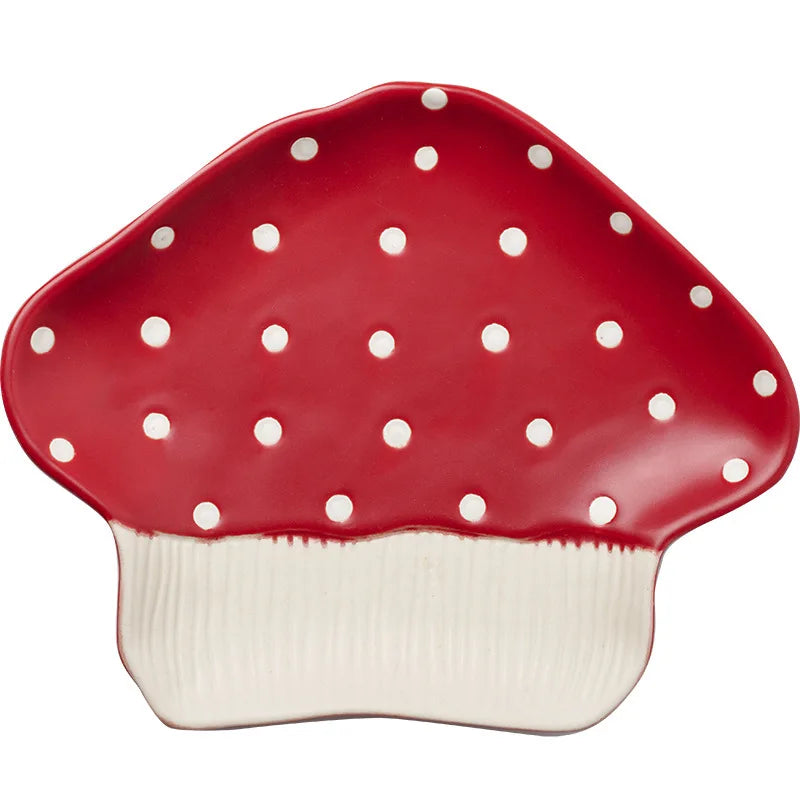 Red Mushroom ceramic Coffee Mug Dinner Plates Noodle Bowls Salad Bowls Teapot Cakepan Afternoon Tea Party Gift for Girl