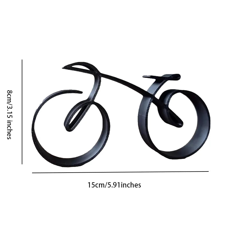 Geometric Bike Wall Art Modern Line Design Cycling Theme Home Office Decor Plastic Sculpture Gift for Cyclists Abstract Creative