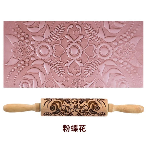 Pottery Art Wood Texture Roll Relief Tree Stone Flower Pattern Embossed Rod Mud Rolling Pin DIY Ceramic Pottery Tools Mud Roll