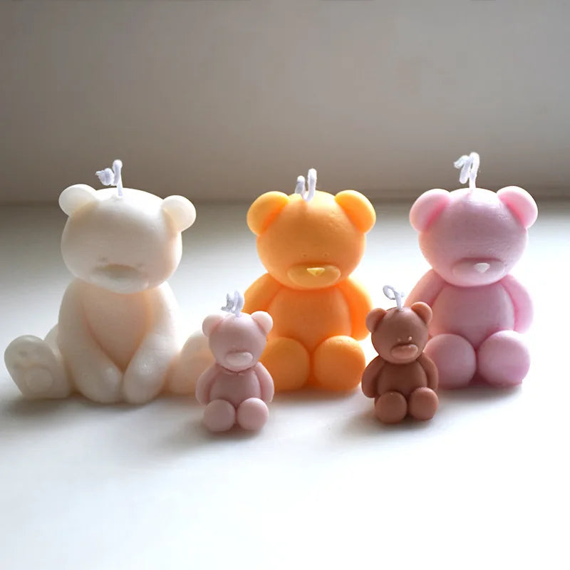 3D hanging bear mold baking cake DIY fragrance gypsum home decor scented candle silicone mold