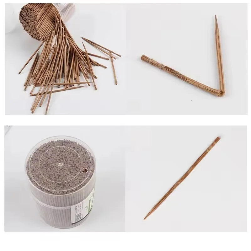 800pcs Disposable Toothpick Household Carbonized Bamboo Toothpick Eco-friendly Single Head Tooth Picks For Home Dining Hotel