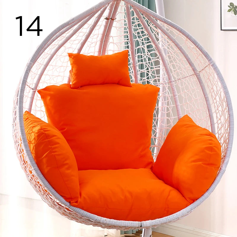 Unfilled S/L Swing Hanging Egg Swing Basket Seat Chair Cushion Cover Round Detachable Pillowcase for Home Patio Living Rooms