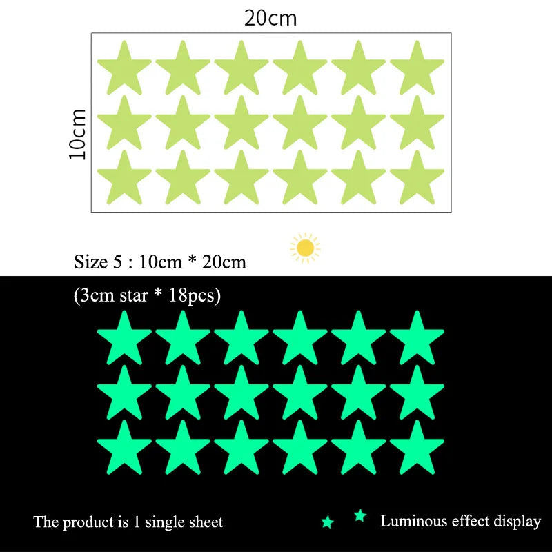 Luminous Stars Wall Stickers Kids Room Decoration Self-adhesive Decals Bedroom Background Home Decor Glow In The Dark Wallpaper