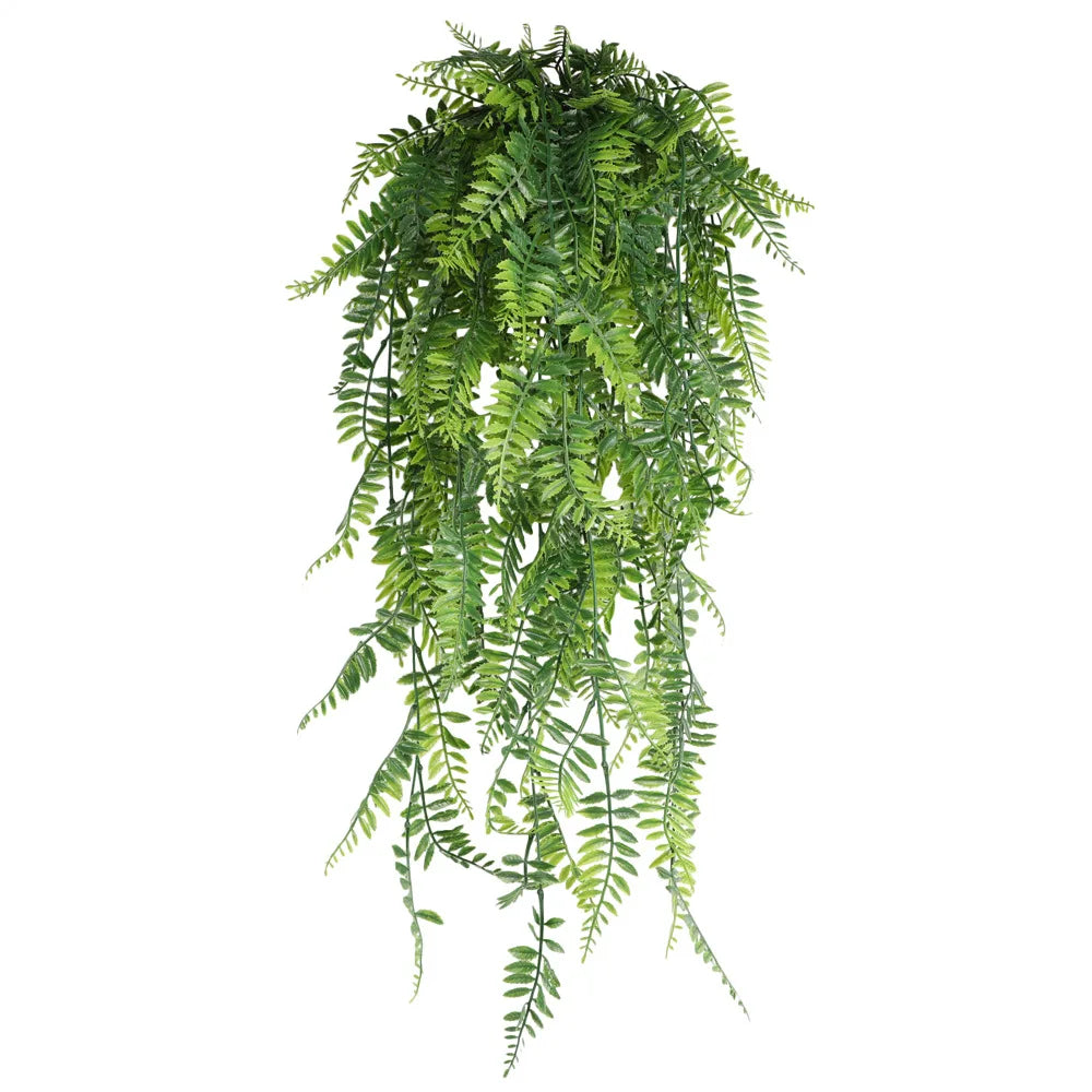 Persian fern Leaves Vines Home Room Decor Hanging Artificial Plant Plastic Leaf Grass Wedding Party Wall Balcony Decoration