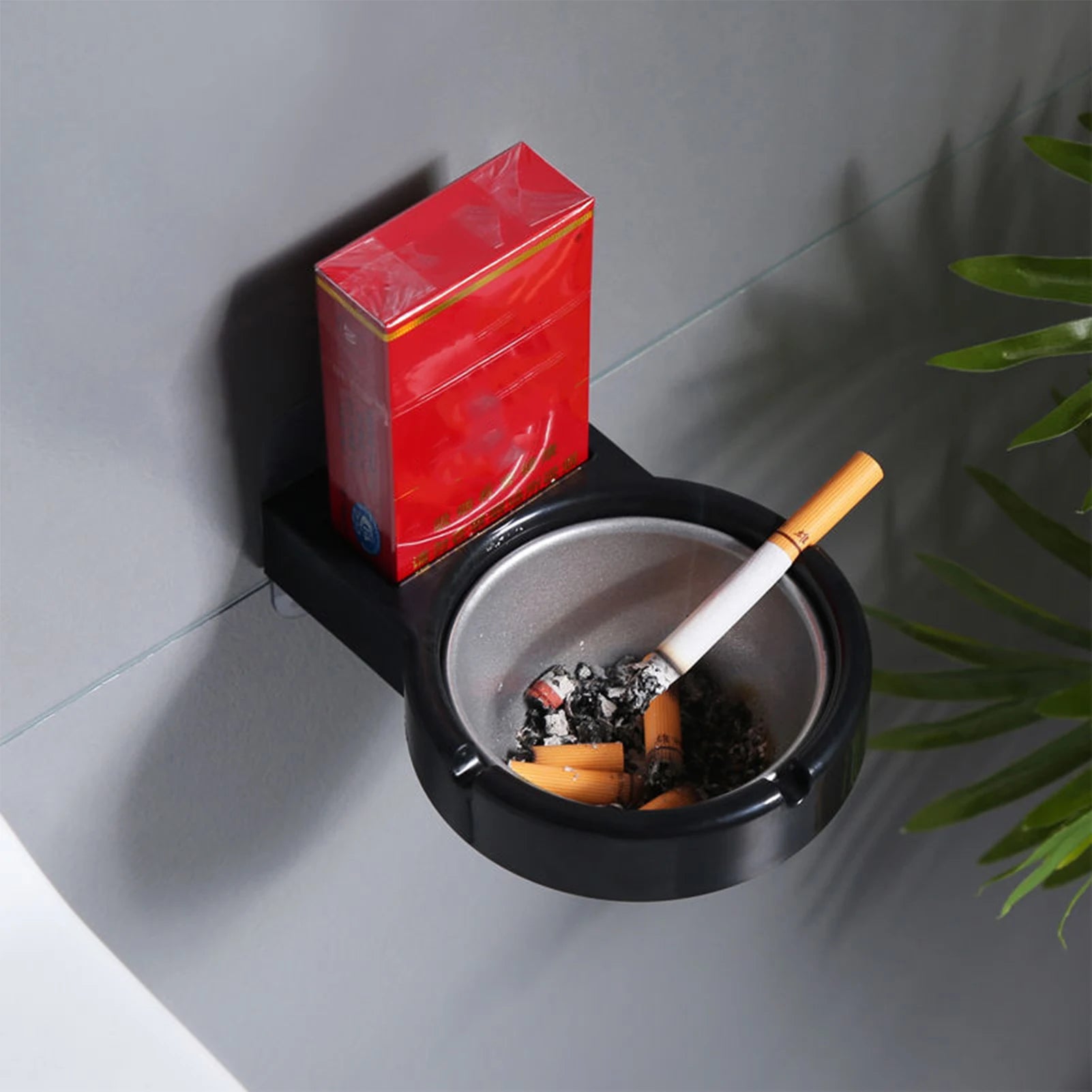 Wall Mounted Ashtray Indoor Stainless Steel Liner Ashtray Toilet Dedicated Outdoor Ash Tray For Home Toilet Storage Supplies