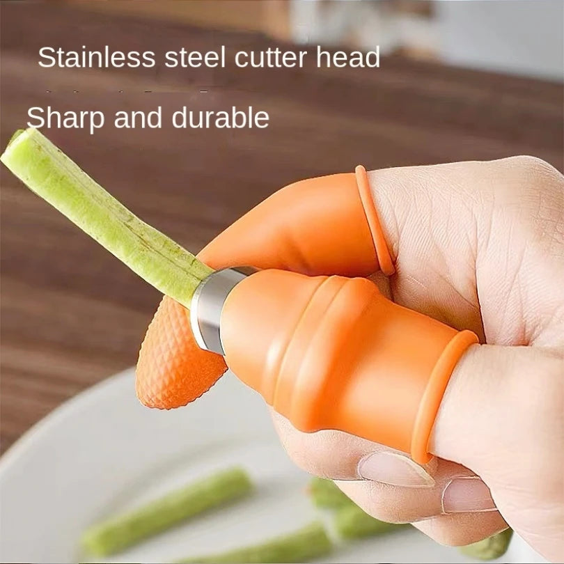 6pcs Steel Thumb Cutter Knife Set Finger Protector Gears Vegetable Harvesting Pinching Plant Blade Scissors Gloves Garden Tool