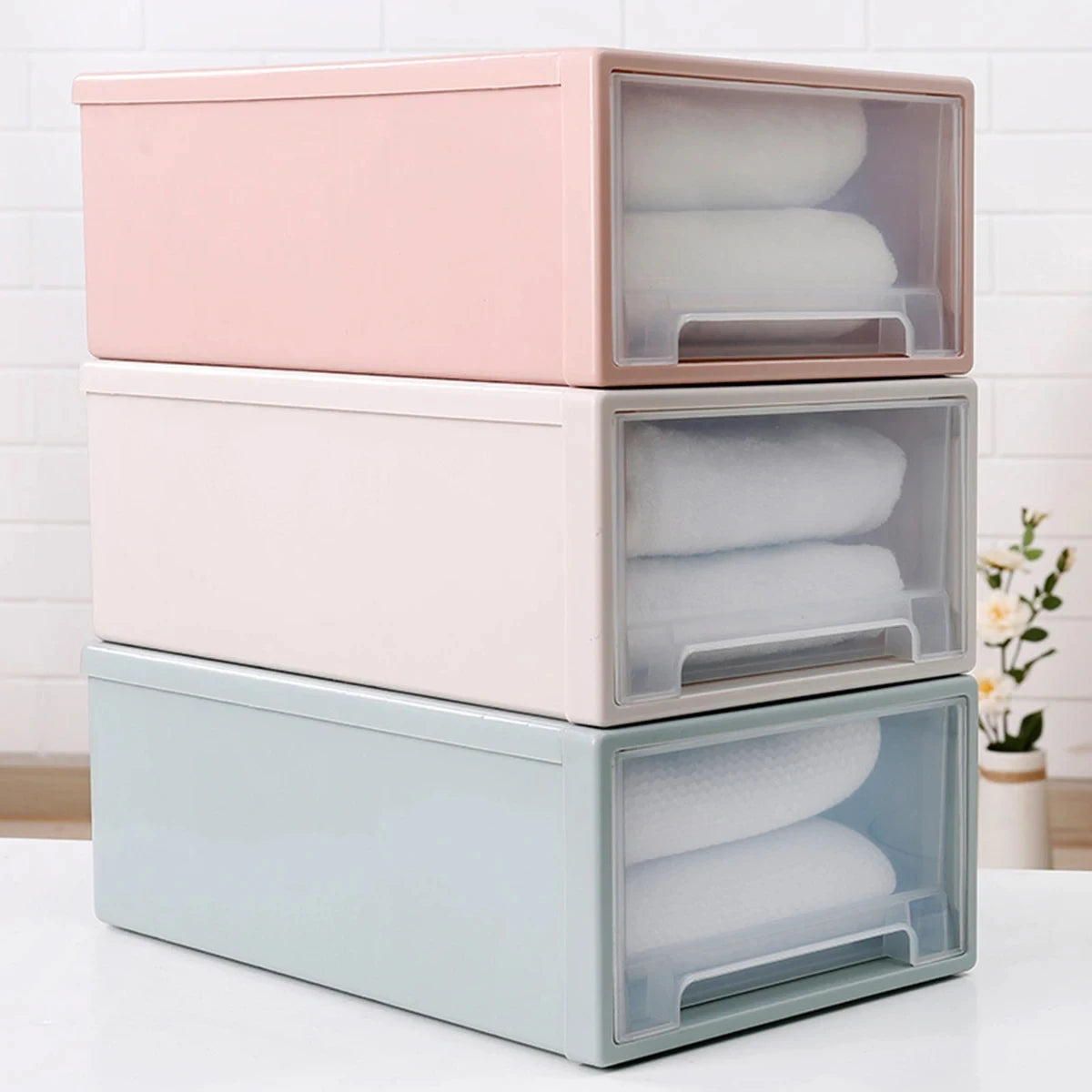 Plastic Transparent Storage Drawer Box Wardrobe Clothing Storage Box Clothes Storage Box Quilt Storage Drawer Type Organizer Box