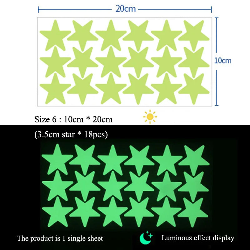 Luminous Stars Wall Stickers Kids Room Decoration Self-adhesive Decals Bedroom Background Home Decor Glow In The Dark Wallpaper