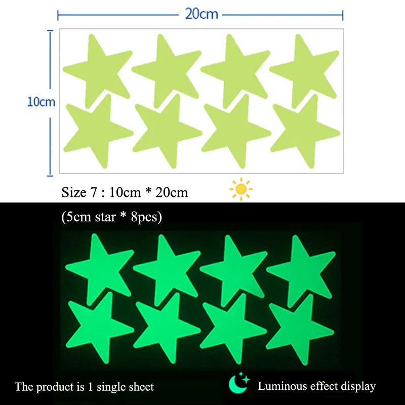 Luminous Stars Wall Stickers Kids Room Decoration Self-adhesive Decals Bedroom Background Home Decor Glow In The Dark Wallpaper