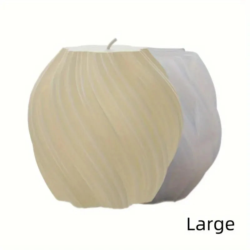 3D Spiral Striped Silicone Mold for DIY Scented Candles, Clay Crafts, Wax, Resin Casting - Irregular Shape Candle Mold