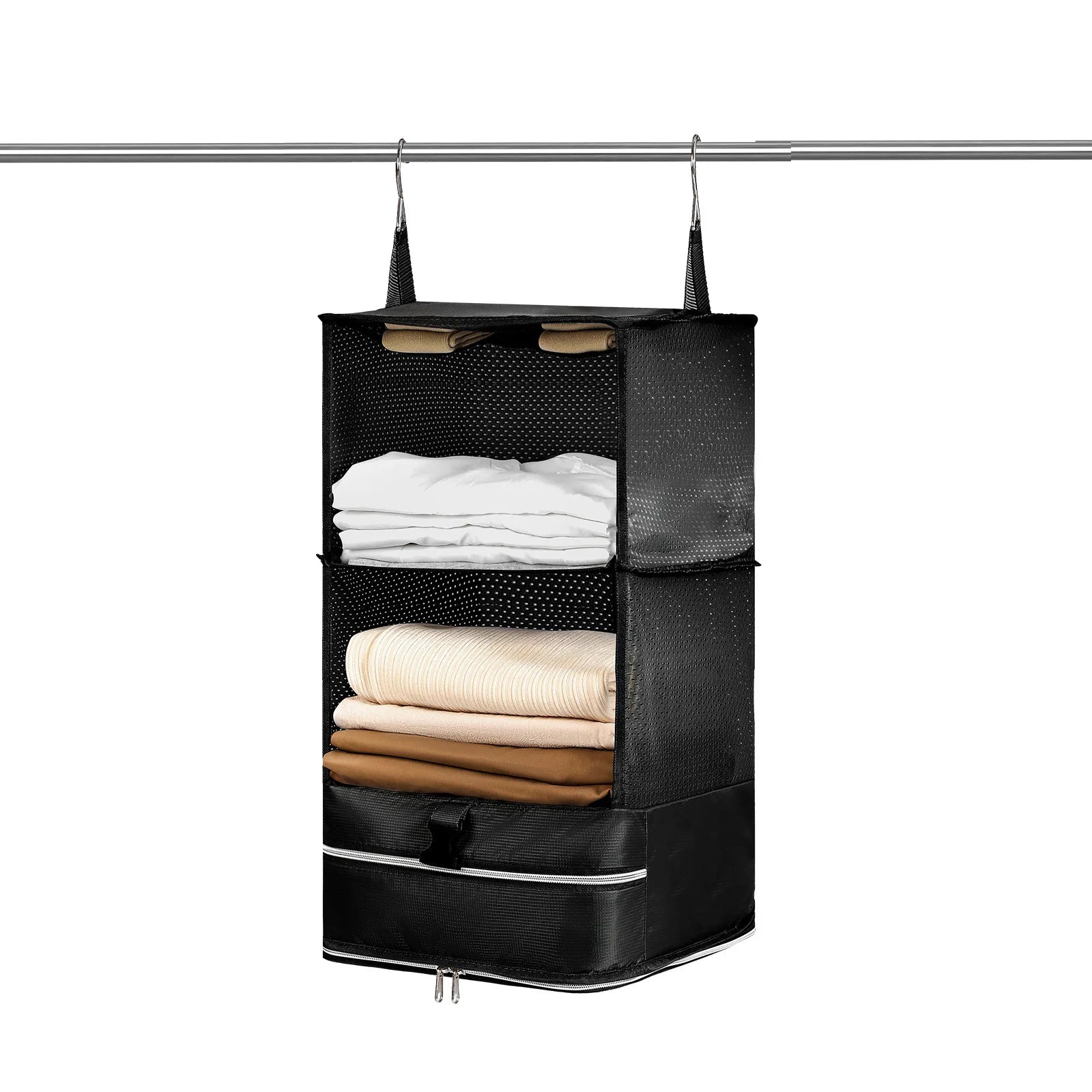 Portable Hanging Travel Shelves Packing Organizers for Luggage Closet with Hanger for Clothes Travel Expandable Packing Cube