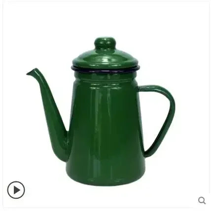 1.1L Enamel Coffee Pot Hand Tea Kettle Induction Cooker Gas Stove Universal Enamel Vintage Kettle Water Kettle Teapot