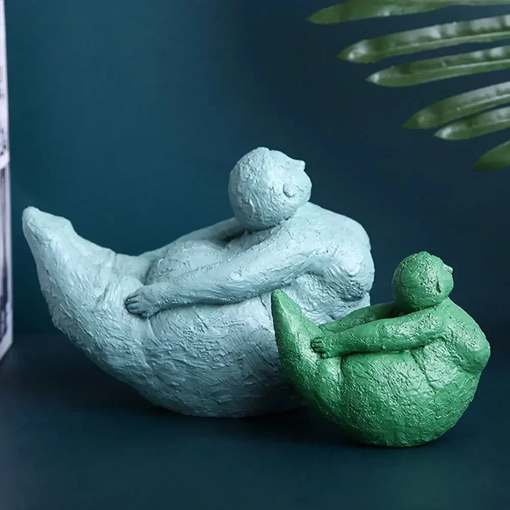 Resin Abstract Fat Lady Yoga Statue Home Decor Decoration Room Figurines Interior Desk Accessories Sculptures Nordic Living