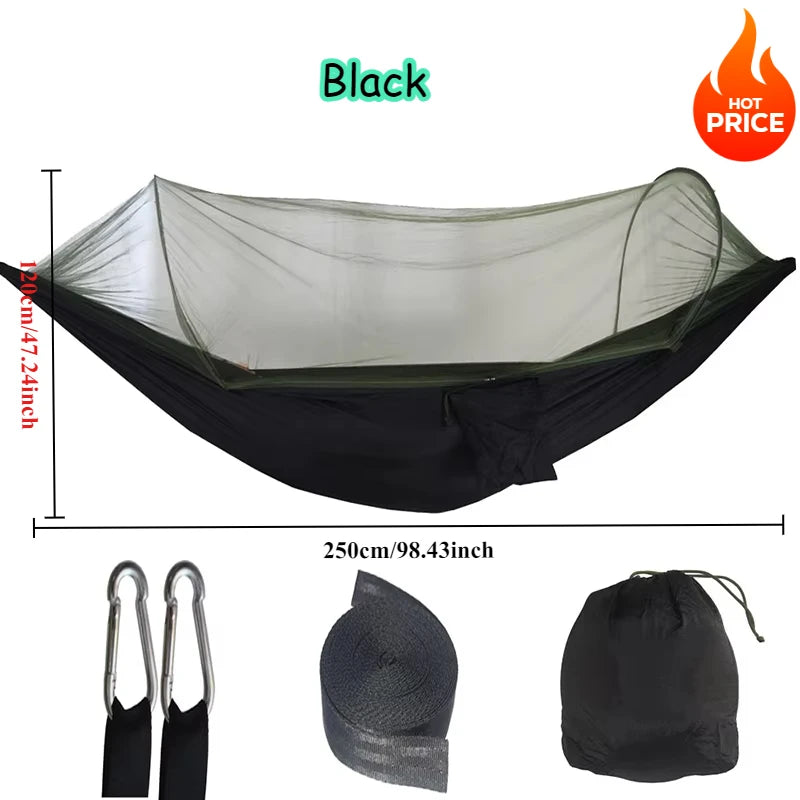 2 Person Outdoor Camping Hammock with Mosquito Net Portable Comfortable Sleeping Tent Hammock Outdoor Furniture Bed