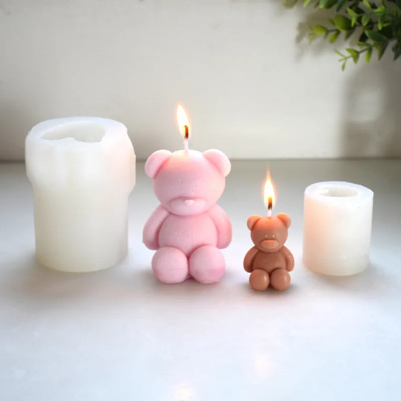 3D hanging bear mold baking cake DIY fragrance gypsum home decor scented candle silicone mold
