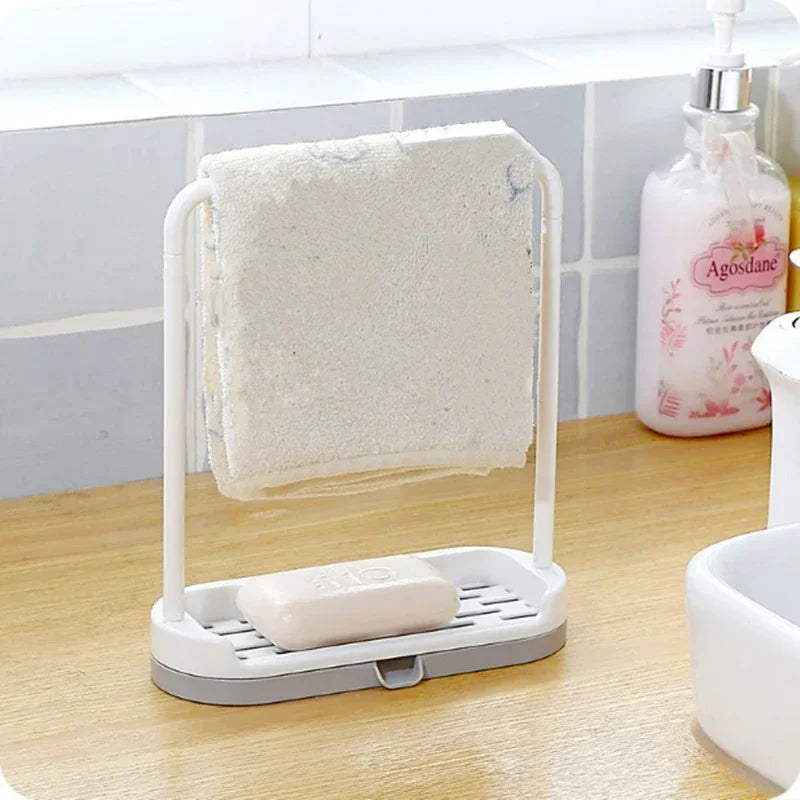 1 PC Kitchen Towel Storage Rack Sponge Drain Shelf Plastic Dishcloth Stand Home Organizer Holders Bathroom Gadgets