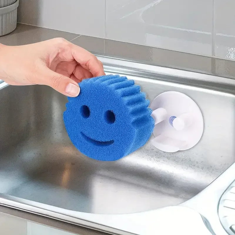 Smiling Sponge Brush Rack Suitable For Daddy Sponge Brush Suction Cup Holder Kitchen Sink Hanger Kitchen Storage Tools Supplies
