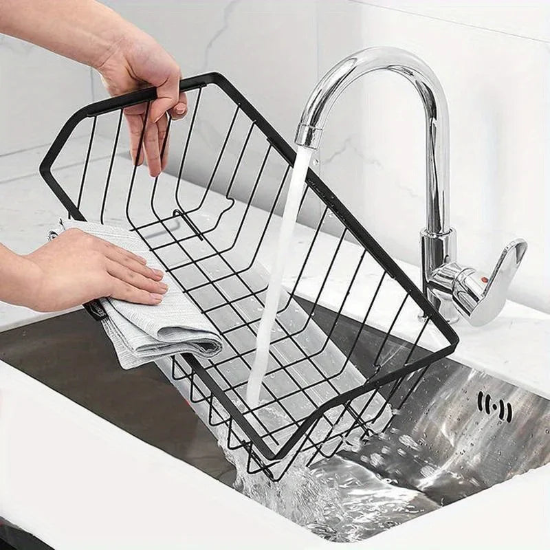 Kitchen Storage Basket Stainless Steel Fruit Vegetable Drain Storage Organizer Wall Mounted Spice Rack Dish Shelf Kitchen Tool