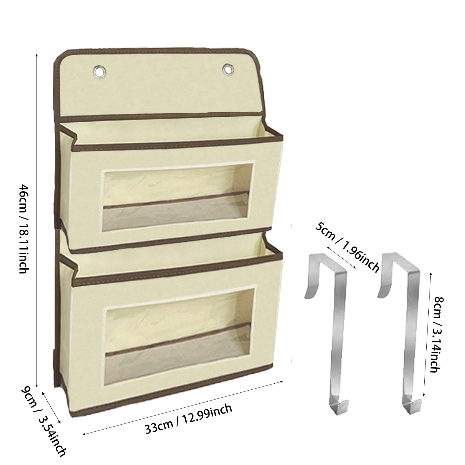 1 PC Non-Woven Fabric, 6-Layer Detachable, Divided Into 2 Hanging Storage Door Devices With Hooks, Anti Swinging Dormitory