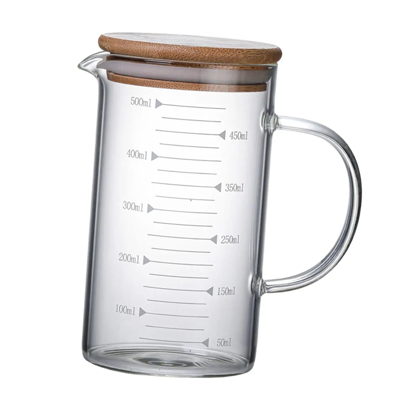 Measuring Cup Multipurpose with Lid Transparent Water Pitcher with Scale Milk Glass Cup for Juice Coffee Gifts