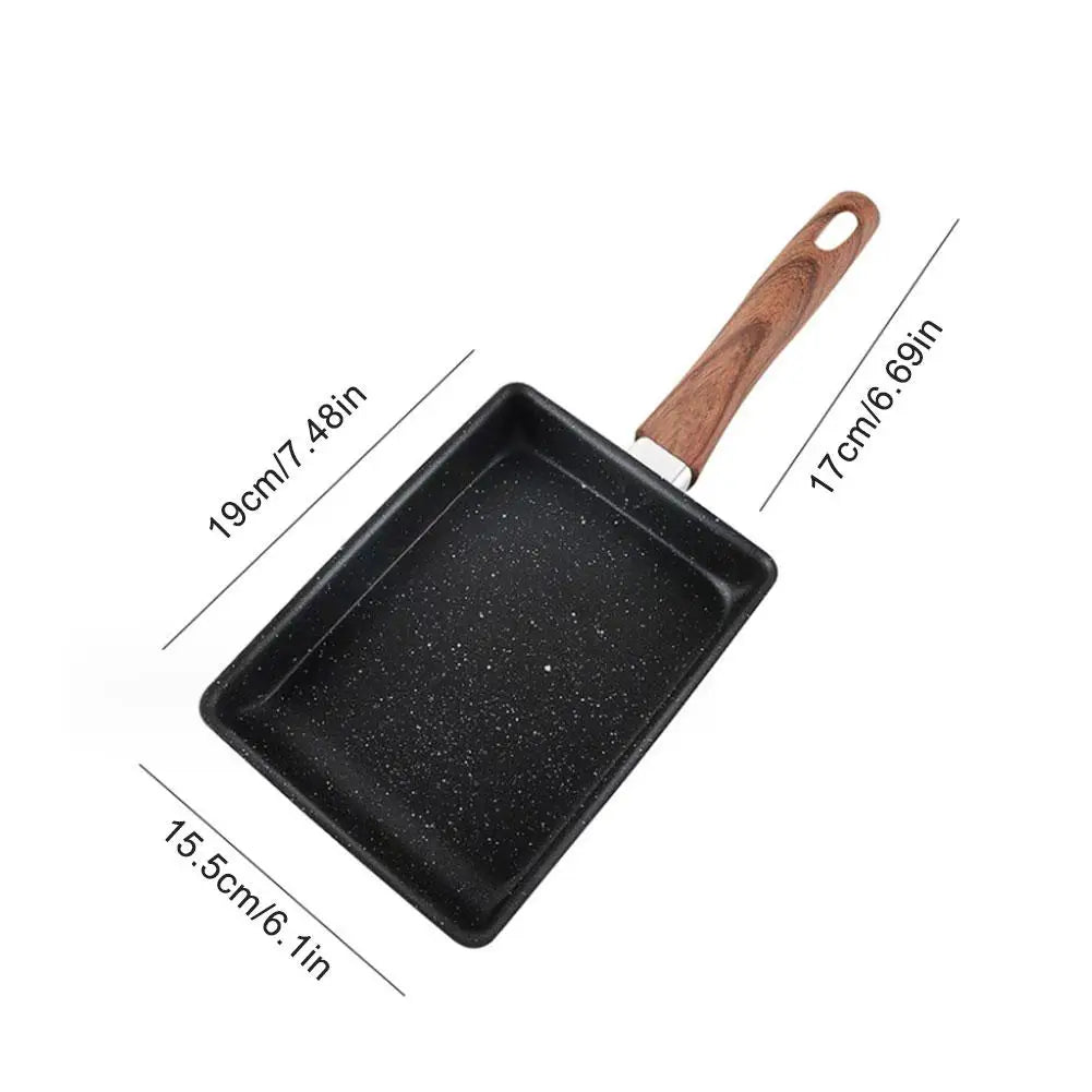 Pot Square Frying Pan Flat Bottom Mini Egg Cooker Non-stick Fried Cooking Griddle Breakfast Pan Egg Roll Frying Pan Fried Eggs