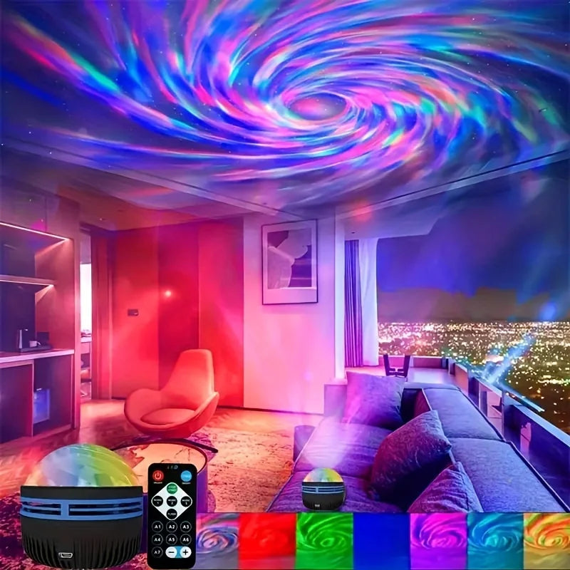 Northern Lights Night Light LED Porjection Lamp USB Plug-in Use Remote Control Projection LED Night Lamp for Home Bedroom Decor