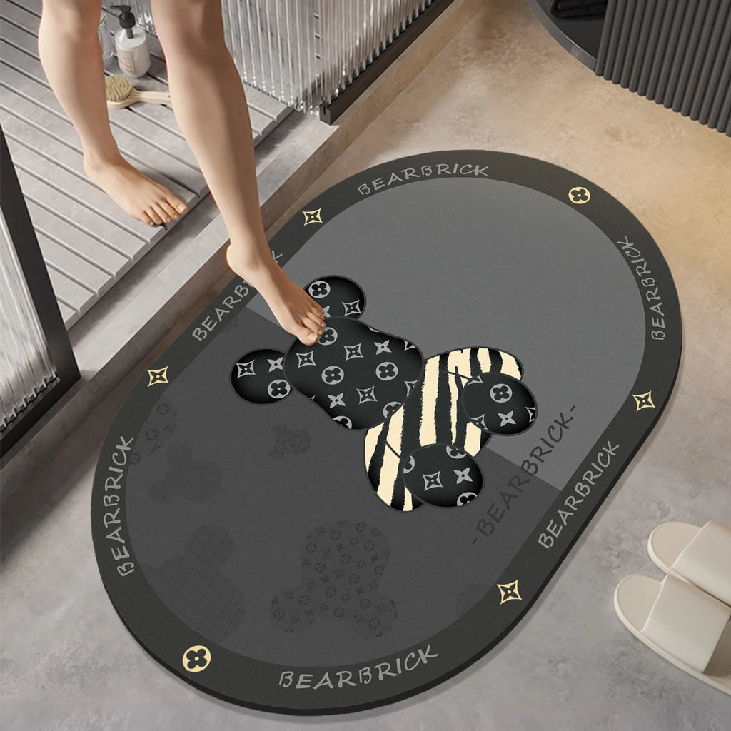 Soft diatom mud bathroom non-slip floor mat, quick-drying foot mat at the door of the bathroom, toilet toilet rug
