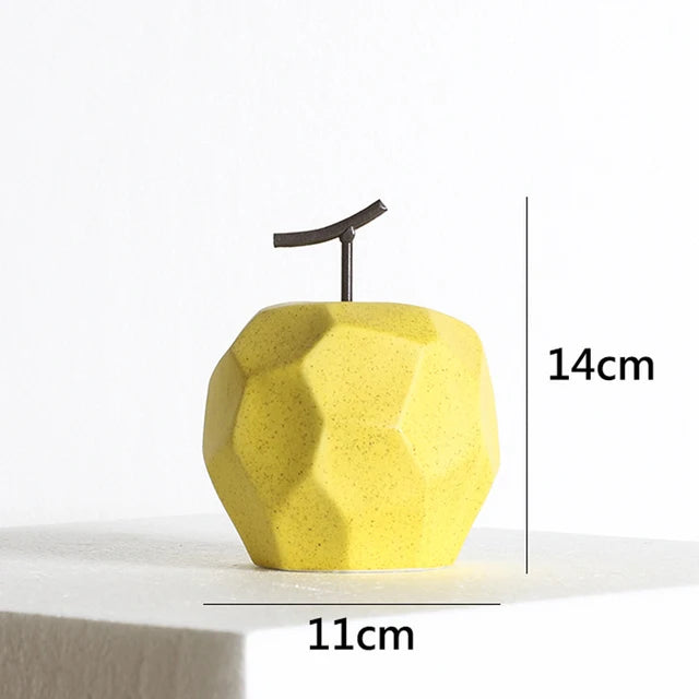 Nordic Sculpture Figurines For Interior Office Desk Accessories Home Decor Pear Apple Ceramic Decor Abstract Fruit Ornaments
