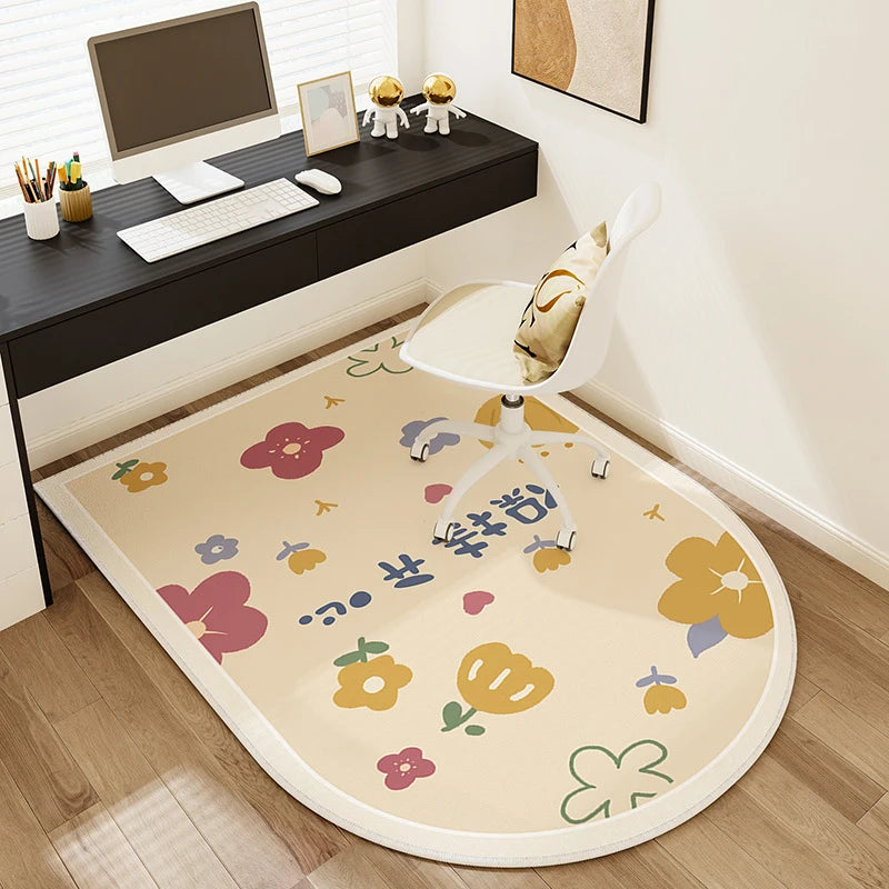 Kids Study Room Computer Chair Mat E-sports Swivel Chair Non-slip Carpet Living Room Table Study Computer Desk Foot Mat