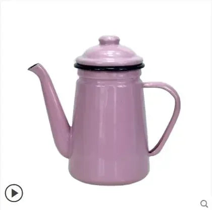 1.1L Enamel Coffee Pot Hand Tea Kettle Induction Cooker Gas Stove Universal Enamel Vintage Kettle Water Kettle Teapot