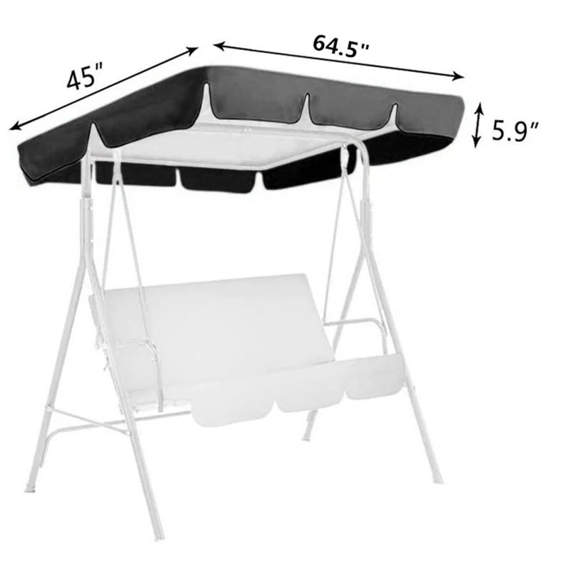 Outdoor Swing Canopy 3 Seater Chair Top Cover Canopy UV Sun Water Proof for Patio Yard Seat Hammock Canopy Dustproof Cover