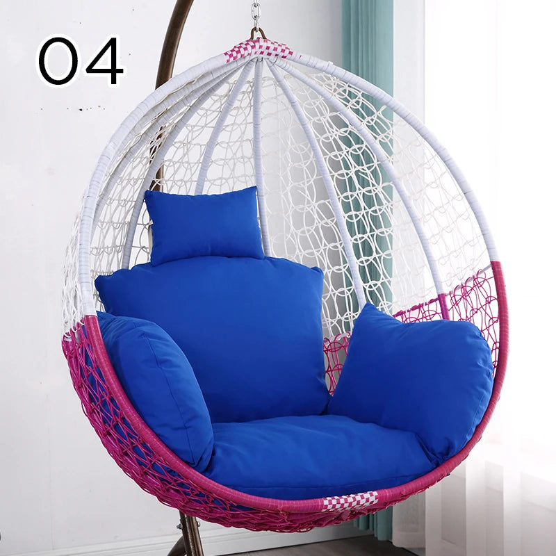 Unfilled S/L Swing Hanging Egg Swing Basket Seat Chair Cushion Cover Round Detachable Pillowcase for Home Patio Living Rooms