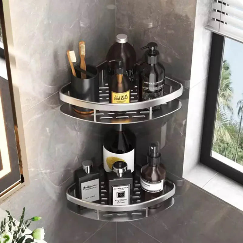 Wall mounted shower shampoo rack bathroom rack towel rack diamond free stand tripod wall hanging corner rectangular stand