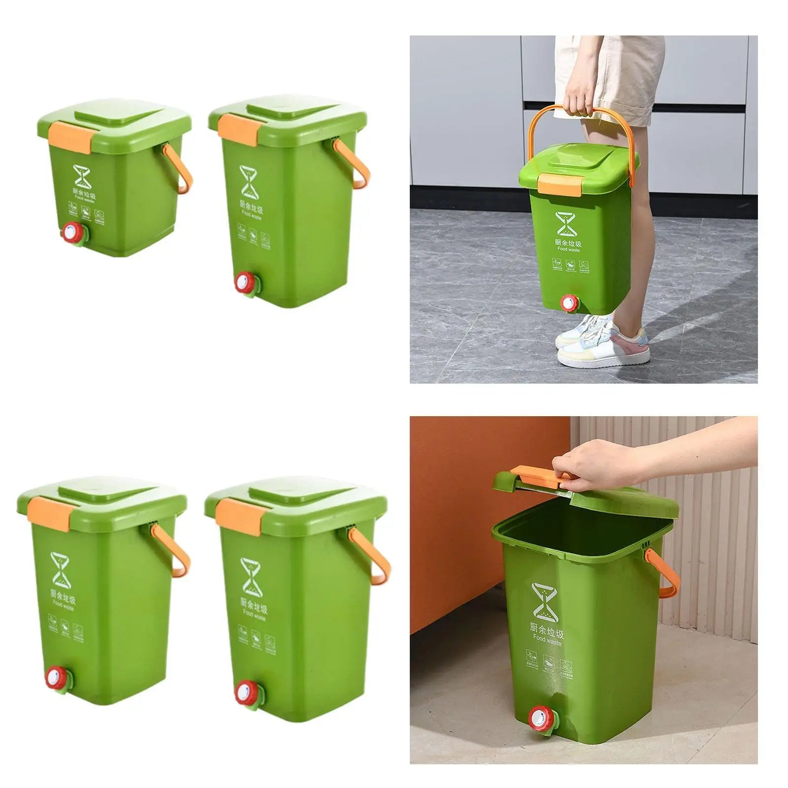 Kitchen Waste Compost Bucket Composting Recycle Bucket Multifunction Modern Waste Bin Counter Compost Bin for Counter Kitchen