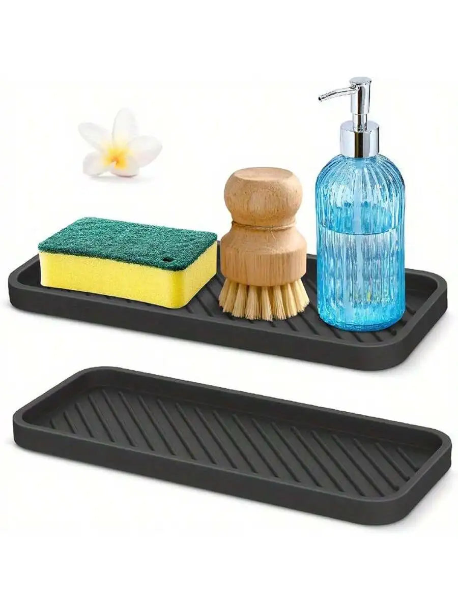 1pc Silicone Sponge Holder Kitchen Sponge Holder, Silicone Slink Organizer Tray for Bathroom,Soap Dispenser,Simple Silicone Soap