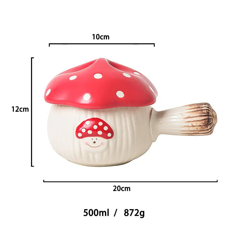 Red Mushroom ceramic Coffee Mug Dinner Plates Noodle Bowls Salad Bowls Teapot Cakepan Afternoon Tea Party Gift for Girl