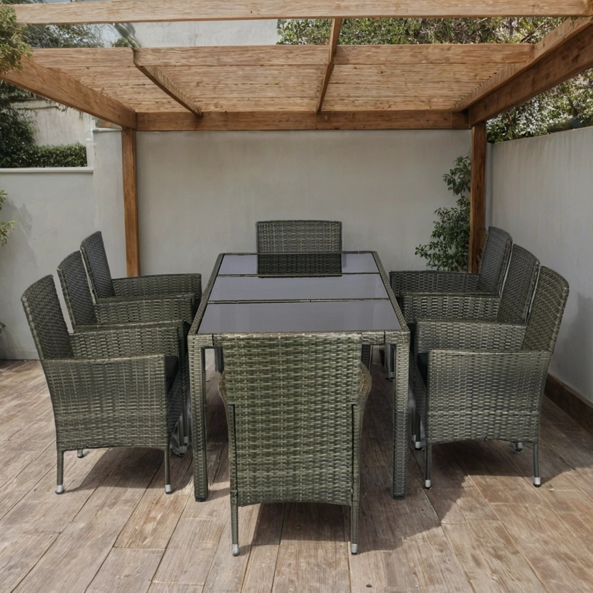 9 piece Outdoor Patio Wicker Dining Set Patio Wicker Furniture Dining SHIPPING ONLY IN USA