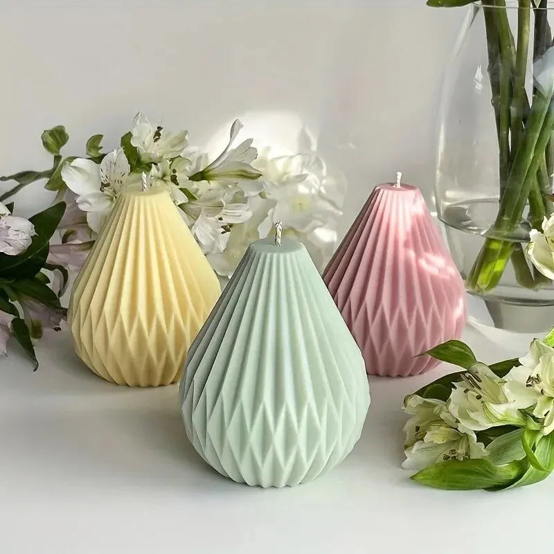 3D Spiral Striped Silicone Mold for DIY Scented Candles, Clay Crafts, Wax, Resin Casting - Irregular Shape Candle Mold