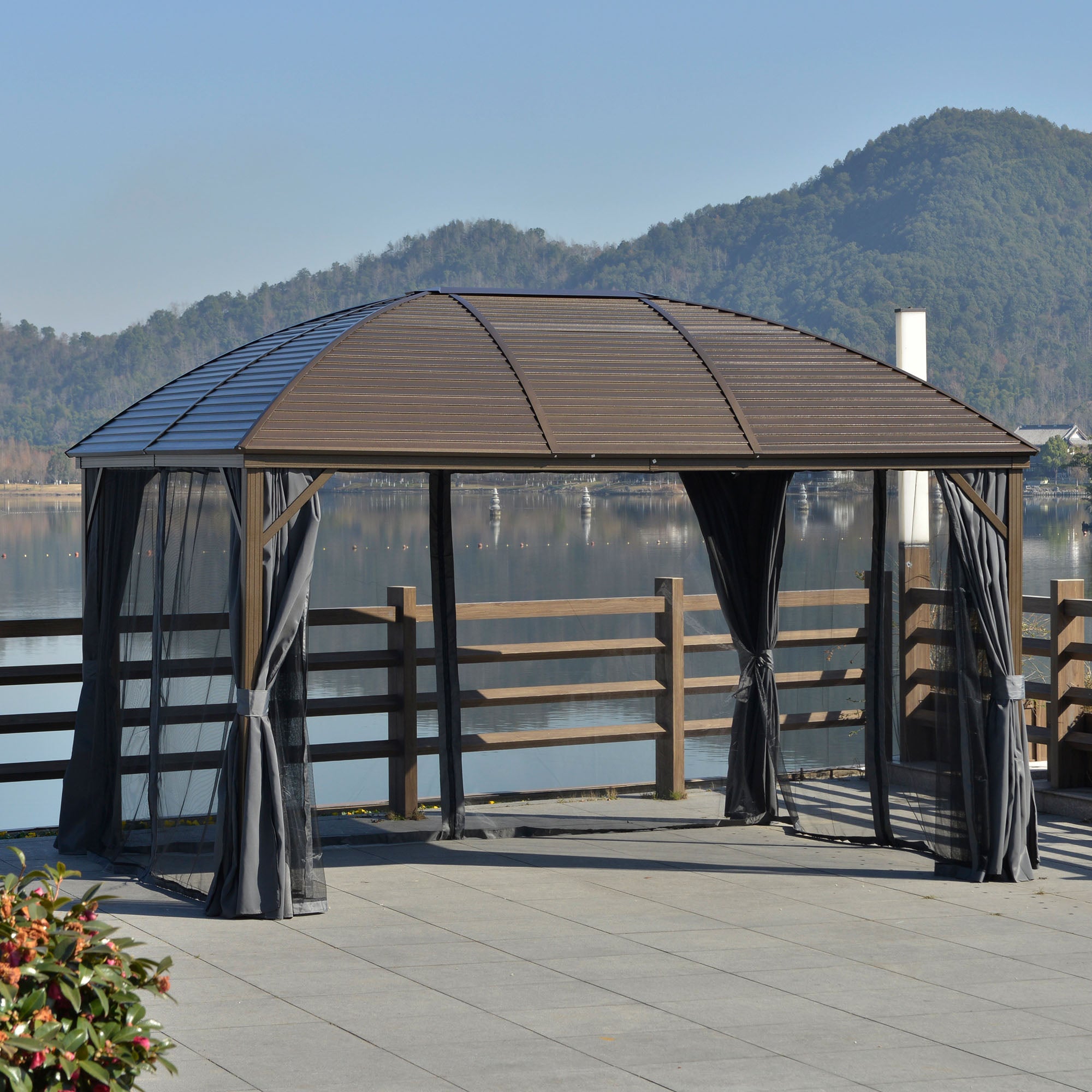 Outsunny 10' x 13' Aluminum Frame Hardtop Patio Gazebo Outdoor SHIPPING ONLY IN CANADA.Unsupported Countries: Northwest,Nunavut,Territories,Yukon