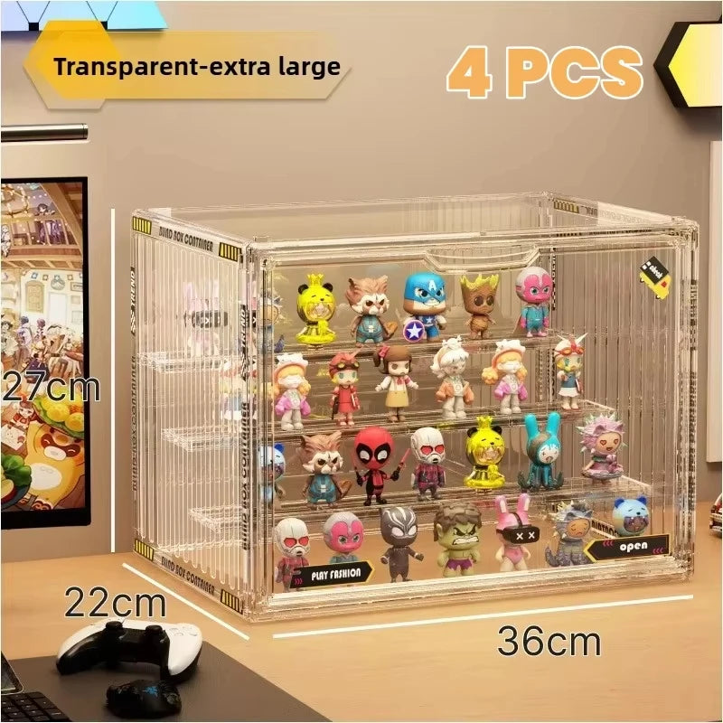 Large Containerized designs Acrylic Organizer for Collectible Figures and Blind Box Toys Action Figures Desktop Organizers Box