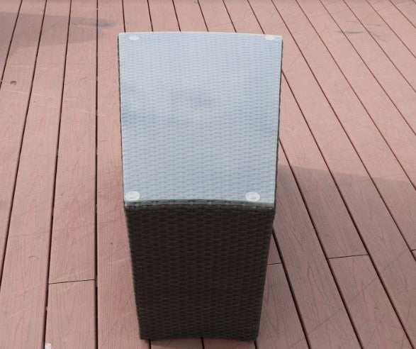 6 Piece Black Half Moon Outdoor Sectional Set with Ice Bucket SHIPPING ONLY IN USA