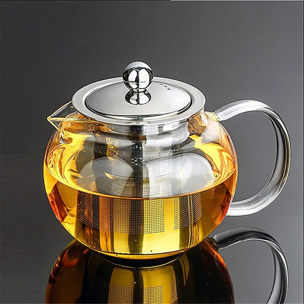Heat Resistant Tea Pot Infuser Thickened Glass Teapot Kettle 650ML/950ML/1300ML Teaware Set With Stainless Steel Filter Strainer